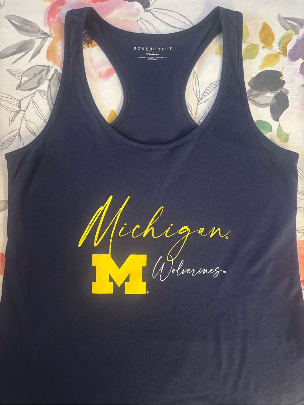 boxercraft Navy and Yellow Michigan Wolverines Tank Top